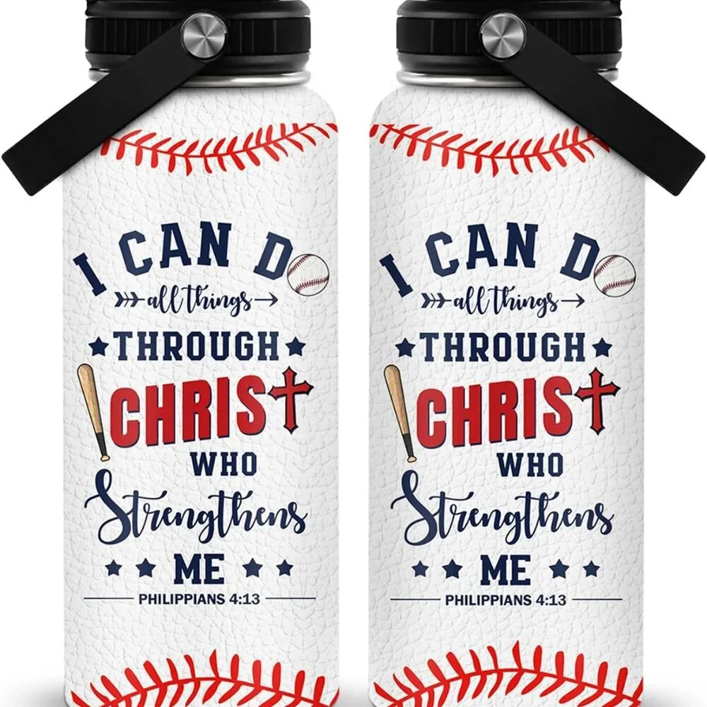 32 Oz Stainless Steel Christian Water Bottle Bible Verse Inspirational Gift - Picture 4 of 8